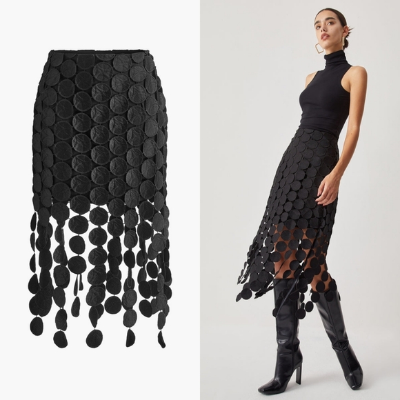 Commense Dresses & Skirts - Commense Laser Cut Multi Circle Double Layered Skirt
